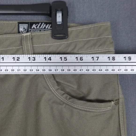 Kuhl Rydr Pants Mens 36x32 (Fits 36x32) Patina Dye Khaki Canvas Hiking Outdoor
